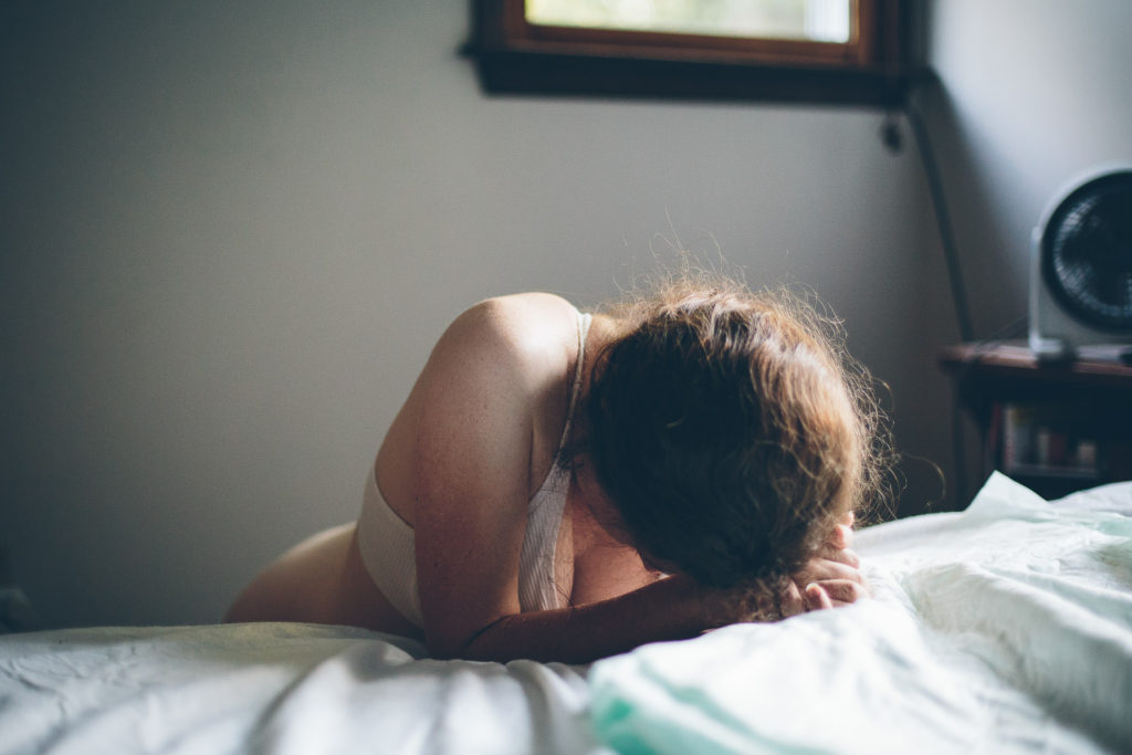 mom laboring at home during home birth Albany NY photography