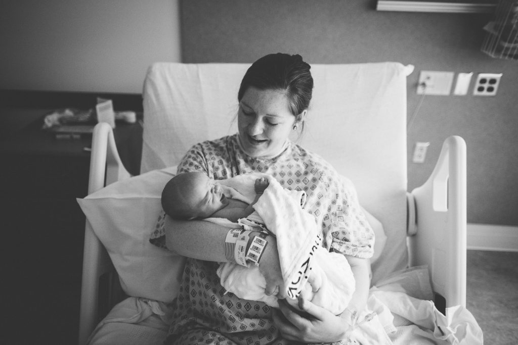 mom holding baby after hospital birth Niskayuna New York