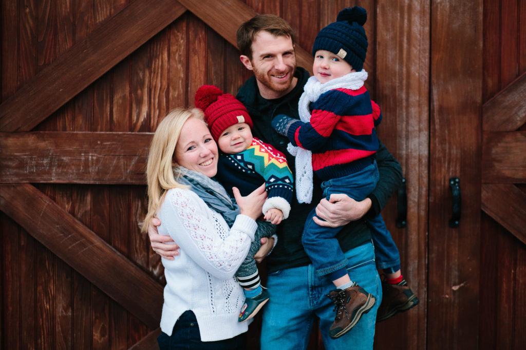 Family of four at Halfmoon town park New York