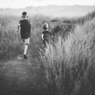 Boys running on a trail Capital Region NY lifestyle photographer