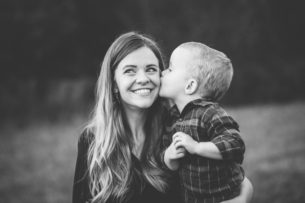 New York Capital Region family photographer son kissing mom