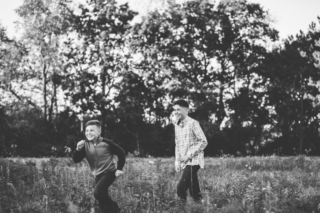 Two brothers playing at Garnsey Park in Clifton Park New York