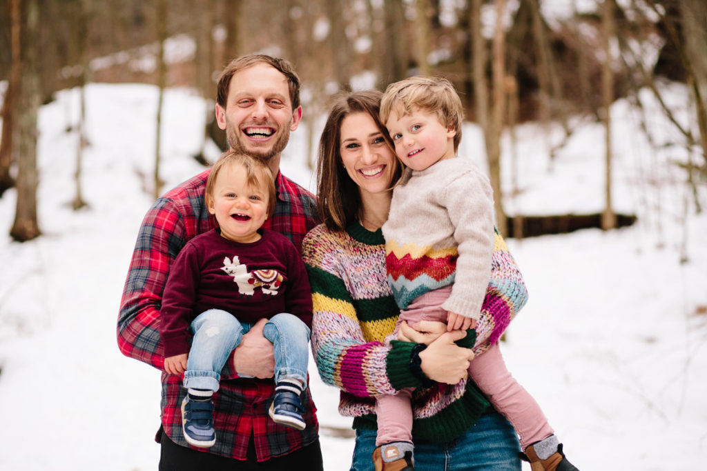 Family at Kinns Road Trails in Clifton park New York