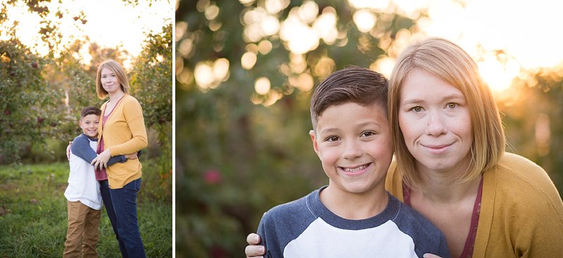 Family photos in Lindsey's Apple Orchard