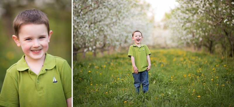 Family photos in Lindsey's Apple Orchard in Rexford New York