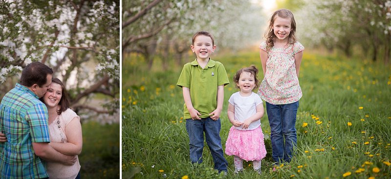 Family photos in Lindsey's Apple Orchard in Rexford New York