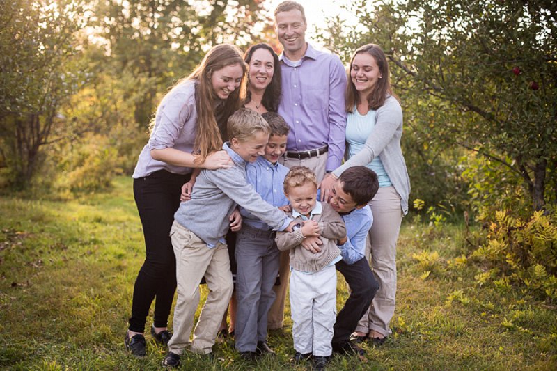 Outdoor senior and family photos at home in Cambridge, NY