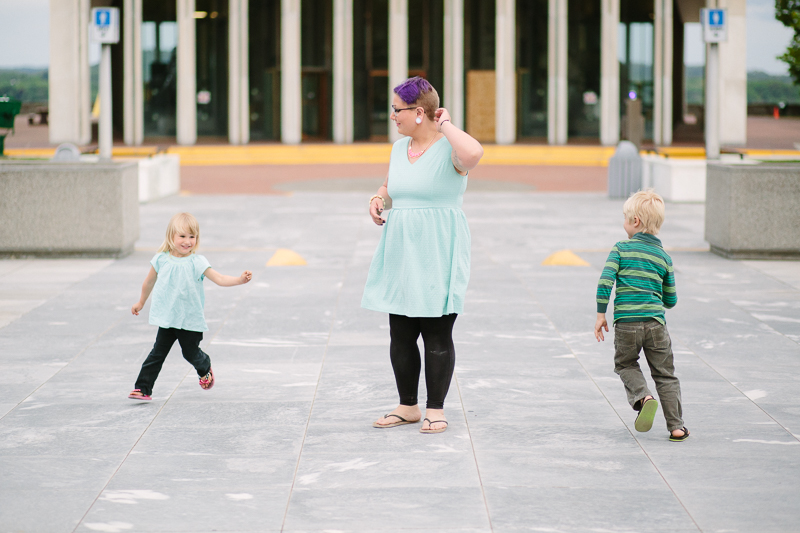 Kids running around mom Albany 