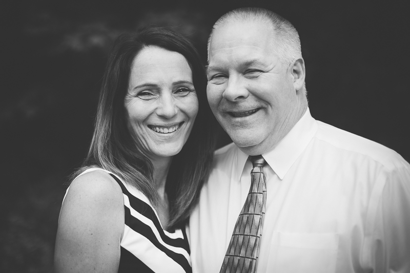 Black and white portrait newly engaged