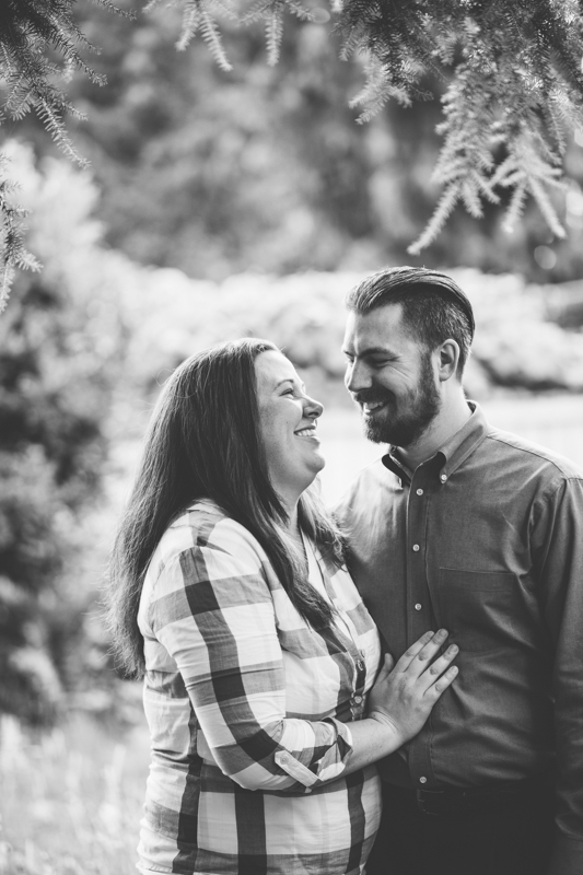 Husband and wife smiling at each other