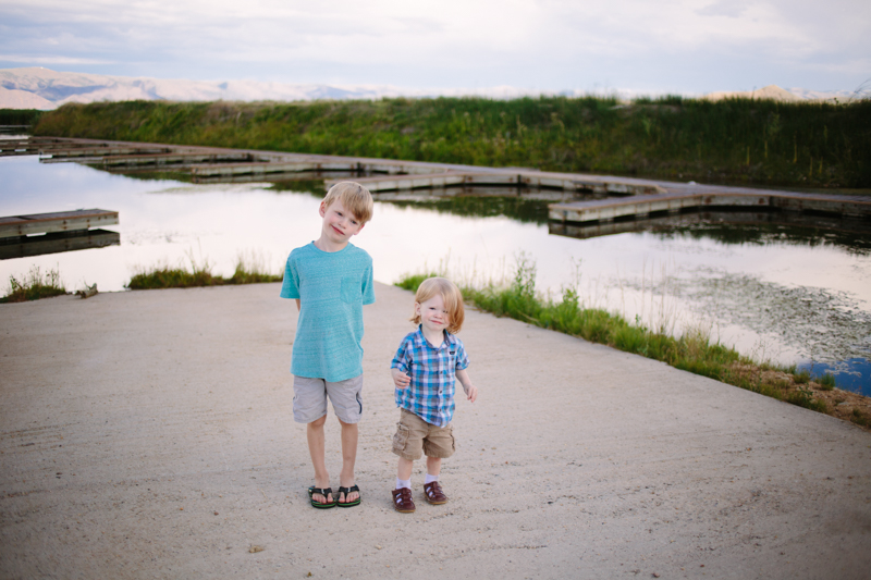 two boys on dock in Bear Lake Utah