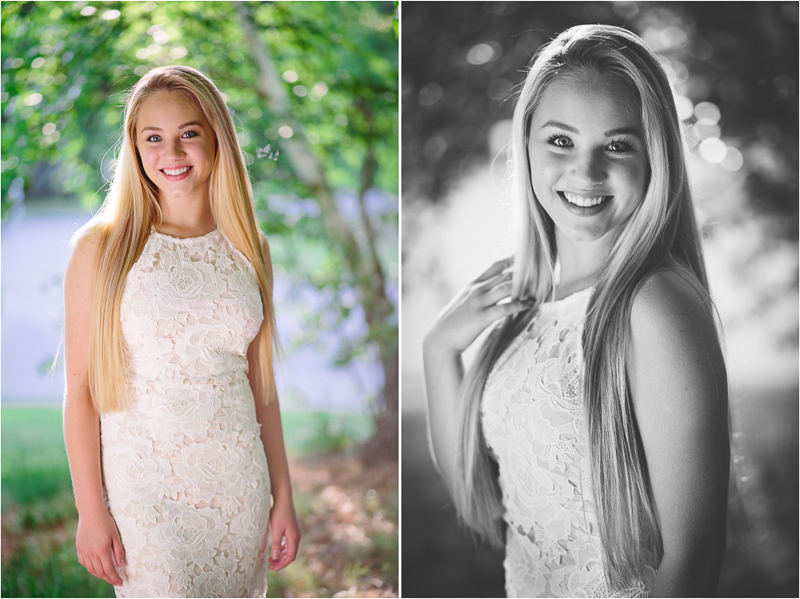 Senior portrait girl in white dress
