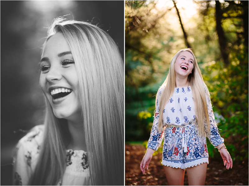 senior portrait of girl laughing