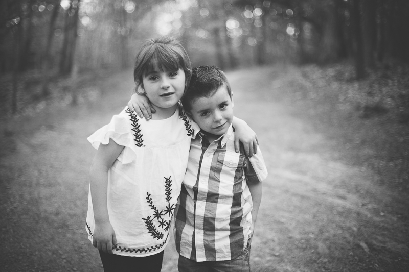 Brother and Sister portrait black and white