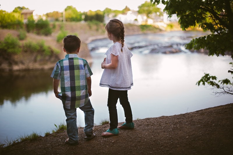 Brother and Sister looking at the view Peebles Island New York