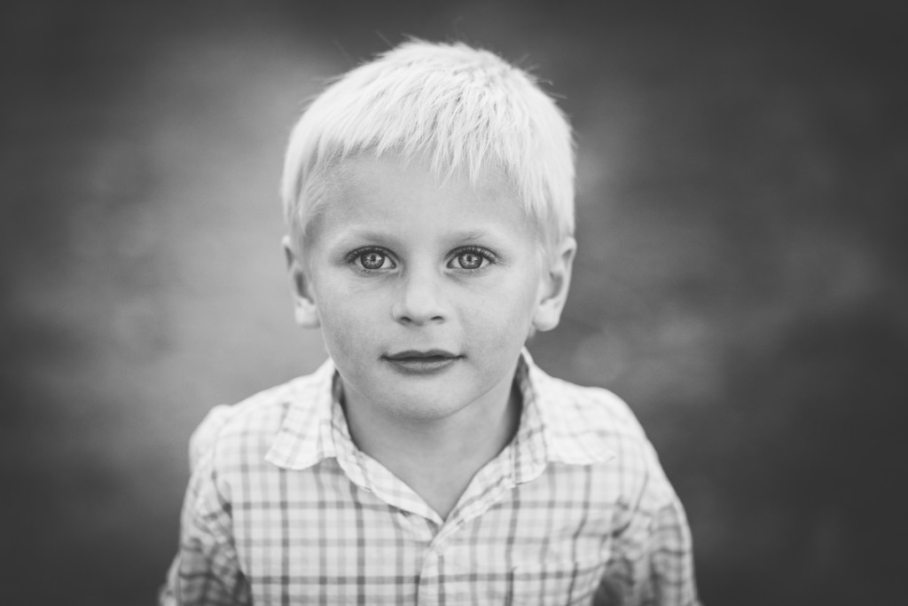 black and white picture of young boy