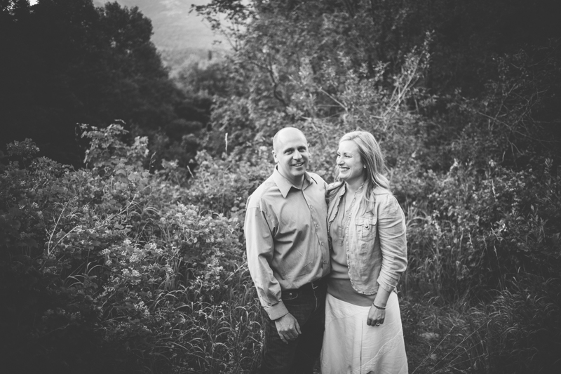 black and white picture with mom and dad