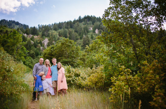 Family of six in the moutons