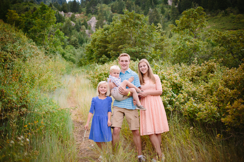 siblings together on trail in Utah