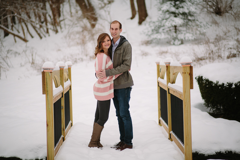 engagement pictures in snow Congress Park