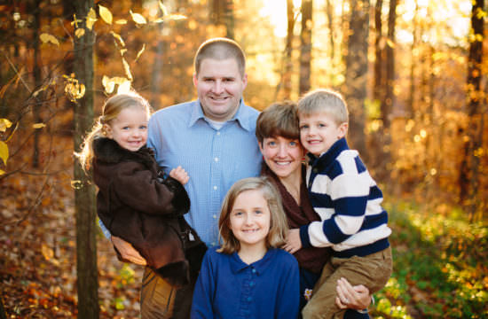 close up family pictures with golden leaves