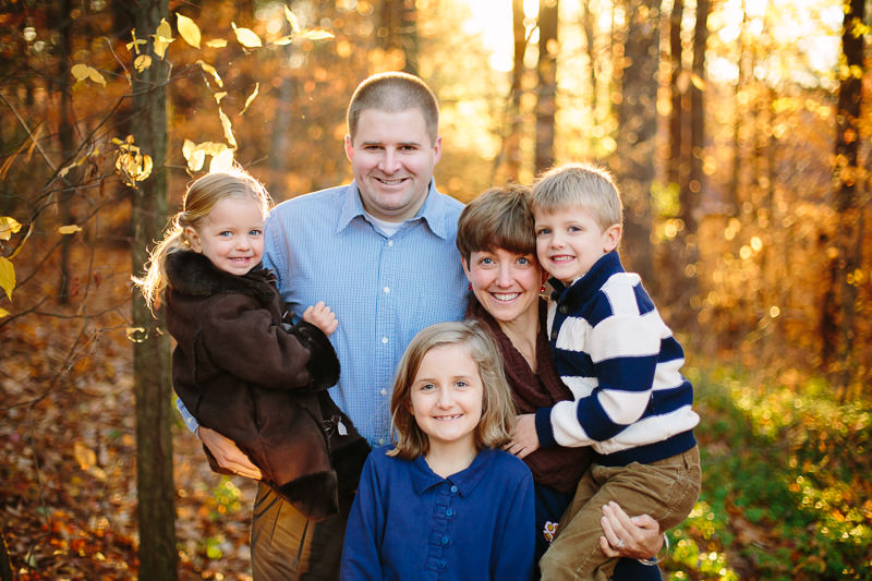 close up family pictures with golden leaves