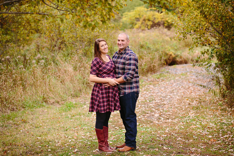 husband and wife wearing plaid 