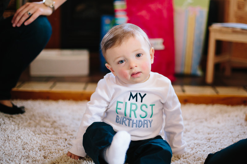 baby boy wearing my first birthday shirt