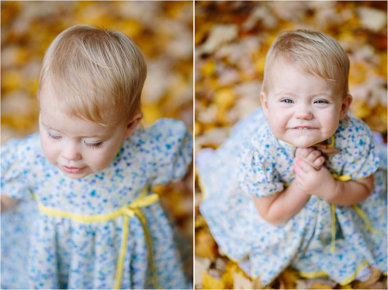 two pictures of baby girl in blue flower dress