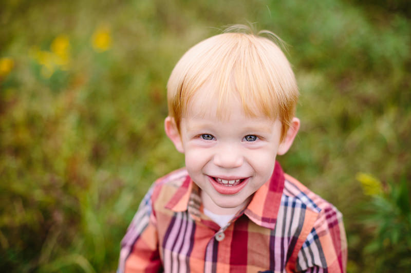 toddler boy with strawberry blond hair