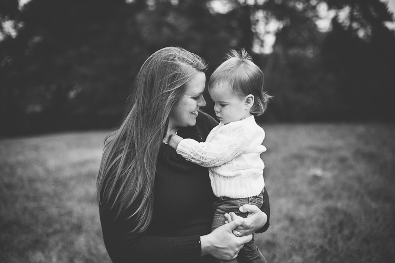 mom and baby looking at each other