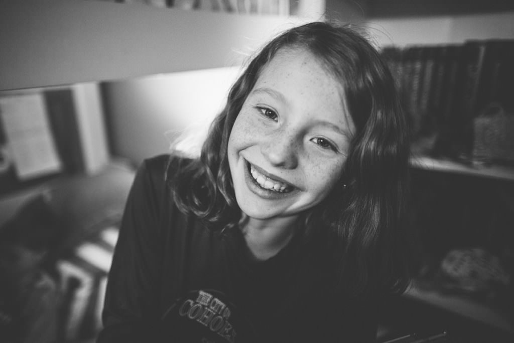 portrait of young girl smiling 