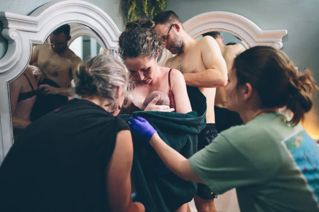 getting out of tub after water birth