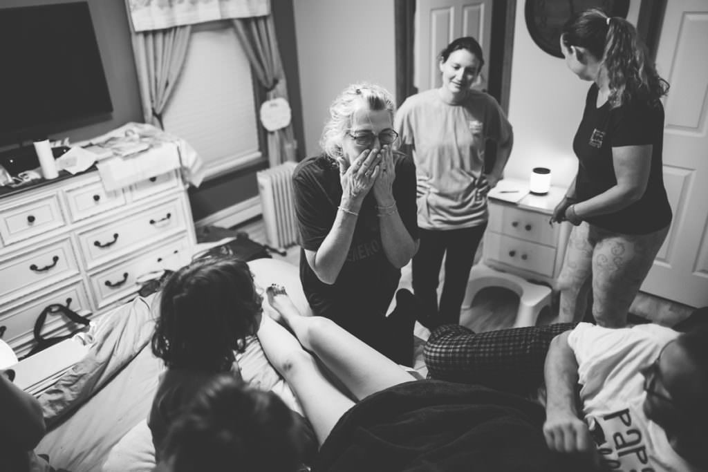 midwife saying goodbye after homebirth