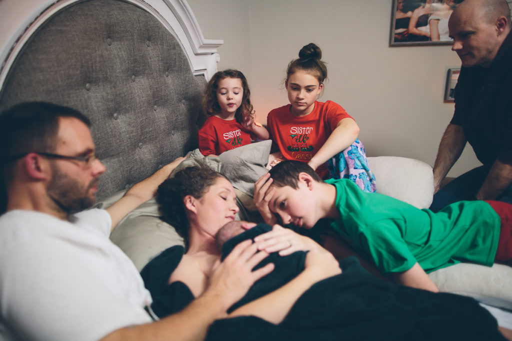 looking at new baby after homebirth