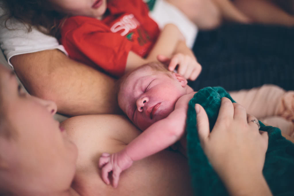 chest to chest after home birth