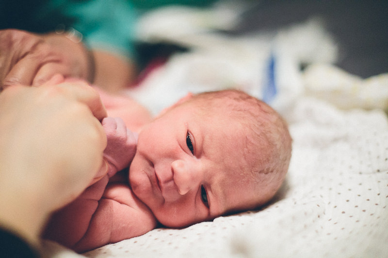 newborn girl during first exam