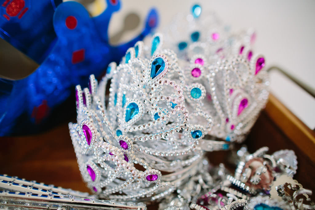 close up of child plastic tiara