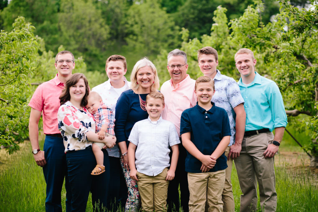Multi generational family picture ten people