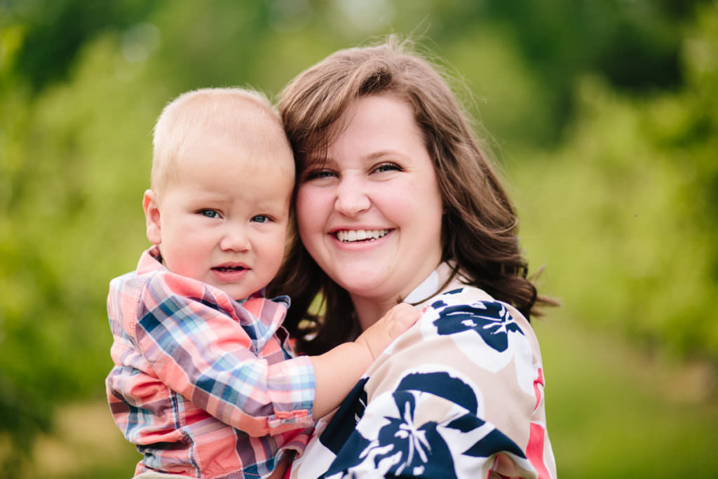 close up of mom and baby boy