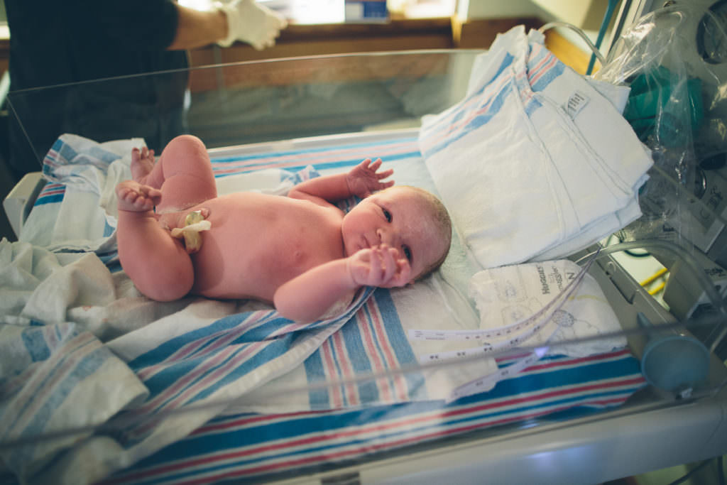 newborn exam at hospital on newborn