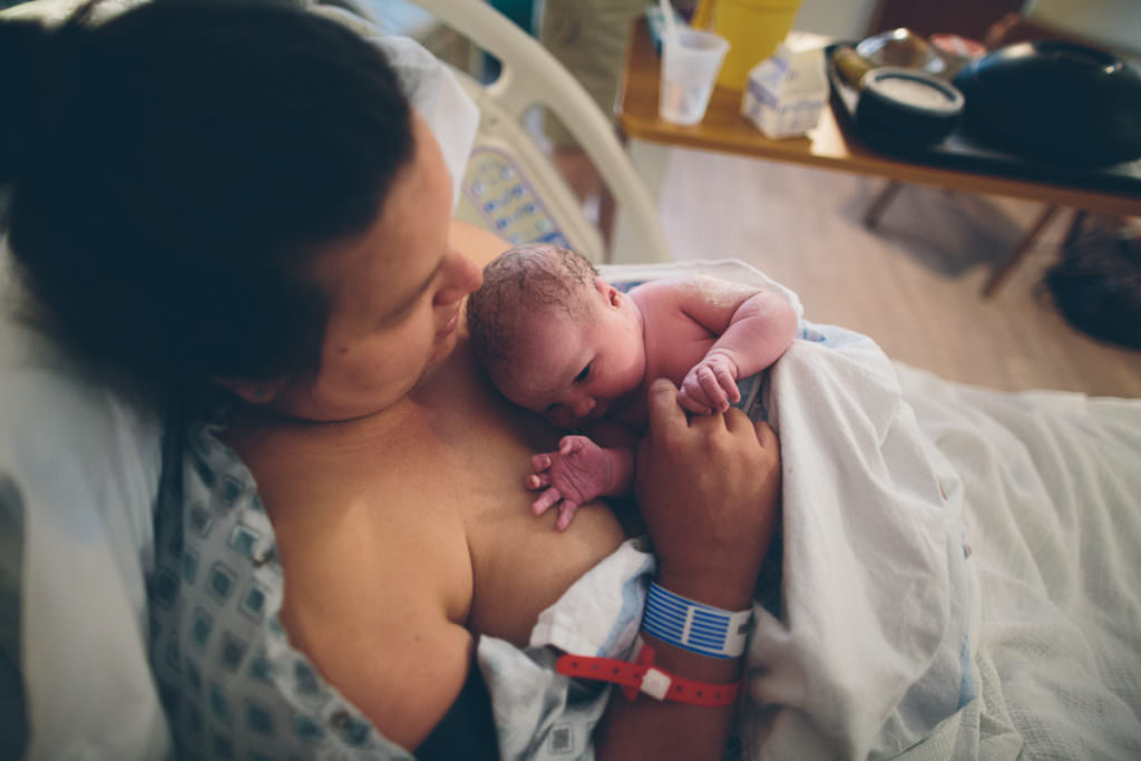 newborn baby right after birth