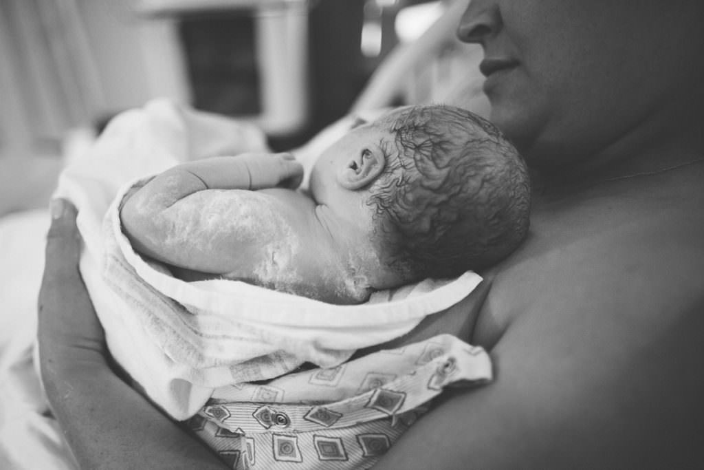 newborn baby with vernix