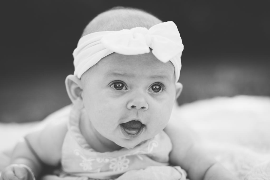 black and white photograph of baby 