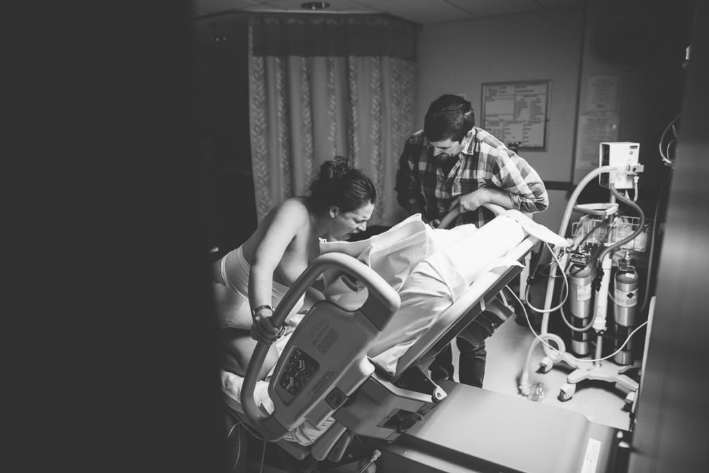 laboring mom during a contraction