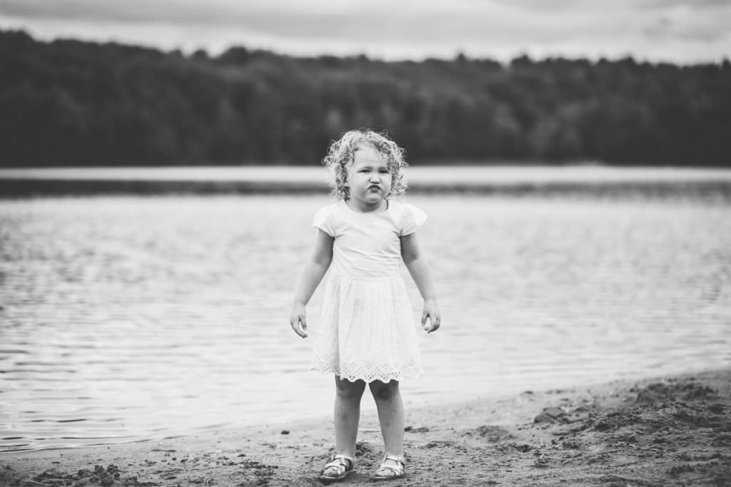 little girl with sassy face at moreau lake state park