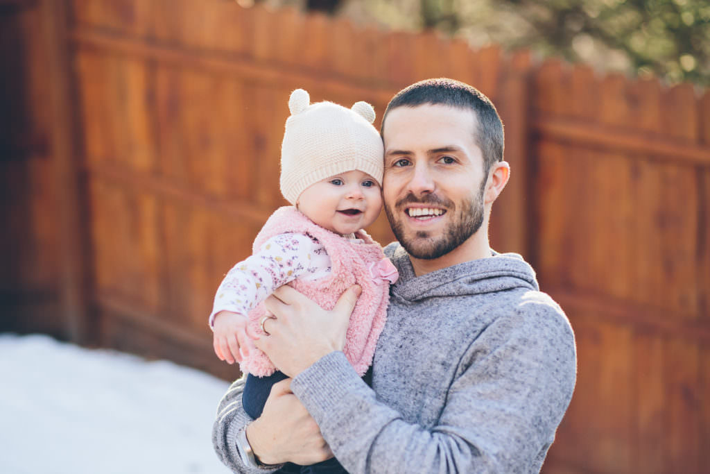 Saratoga NY baby photography in the snow with a hat