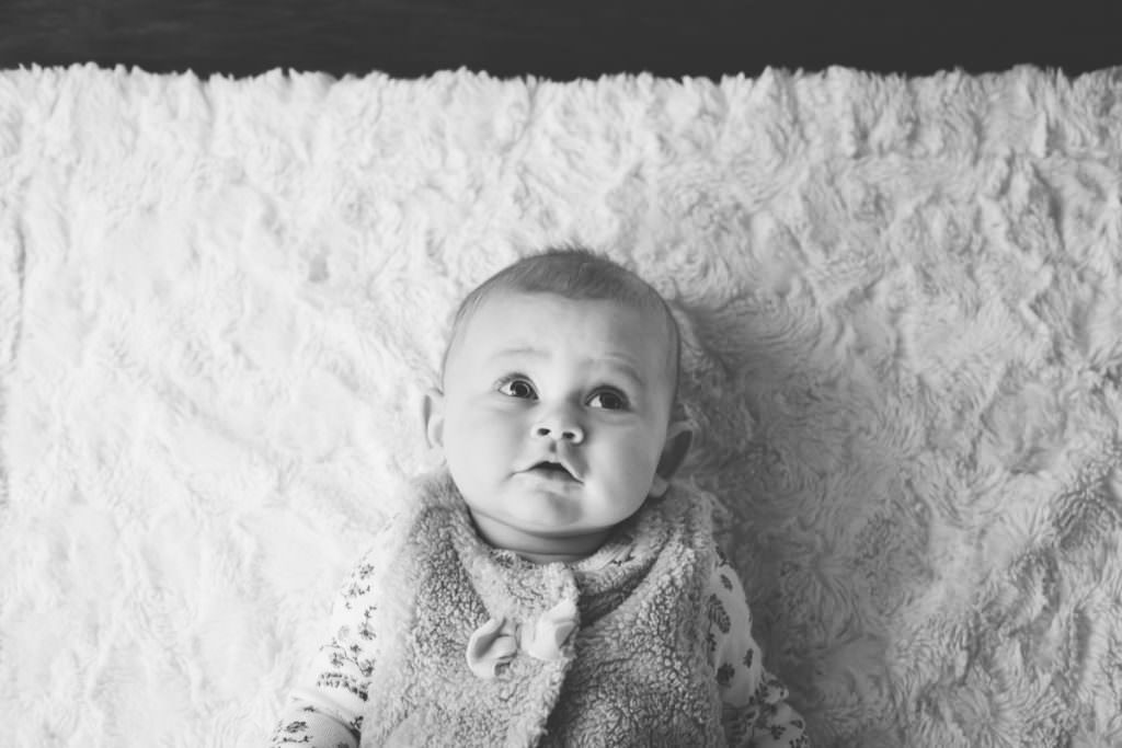 baby girl on blanket Saratoga NY baby photography