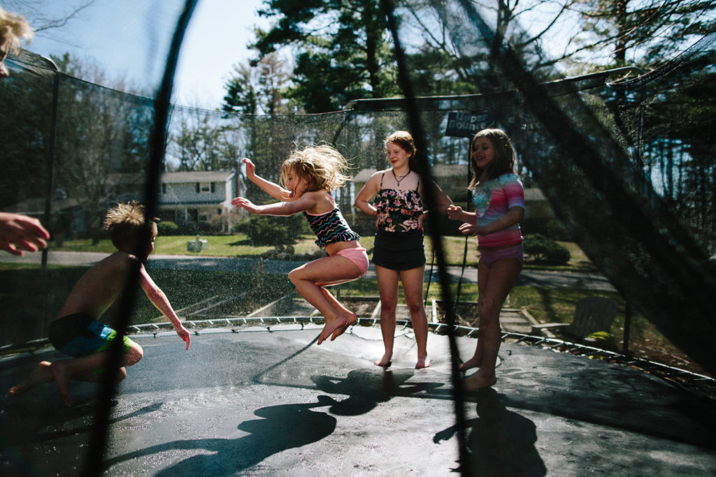jumping on trampoline clifton park lifestyle photographer