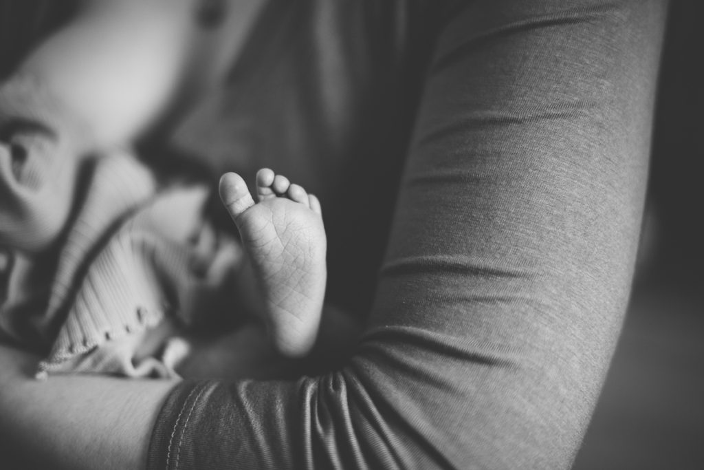 newborn baby girl foot
